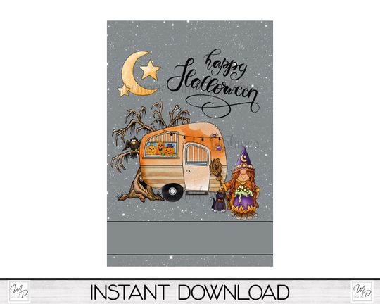 Happy Halloween Camping Garden Flag Sublimation Design, Patio Decor