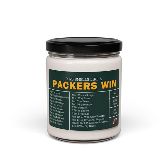 Green Bay Packers 2025 Schedule Candle: Football Fan Gift