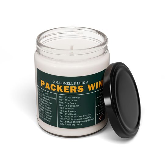 Green Bay Packers 2025 Schedule Candle: Football Fan Gift