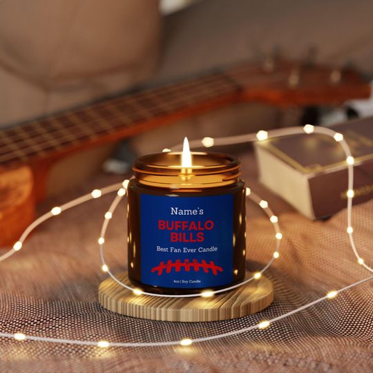 Personalized Buffalo Bills Candle: football Football Fan Gift