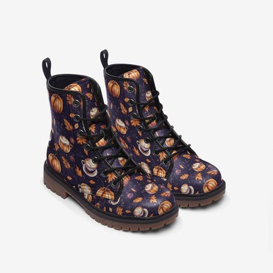 Enchanting Autumn Vegan Combat Boots – Leather Boots