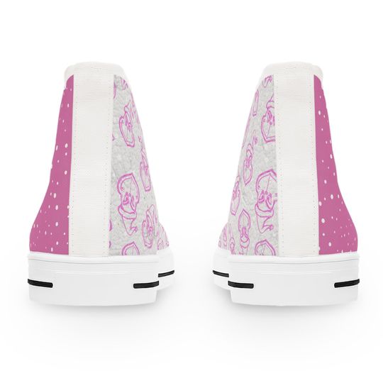 funny character Women's High Top Pink Sneakers