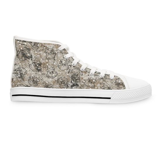 funny character Distressed Women's High Top Sneakers