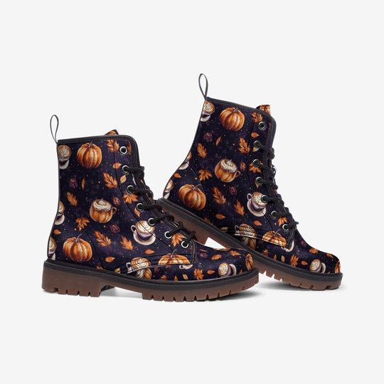 Enchanting Autumn Vegan Combat Boots – Leather Boots