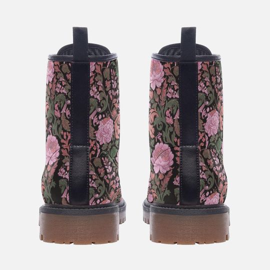 Vintage Bohemian Floral Print Vegan Leather Boots