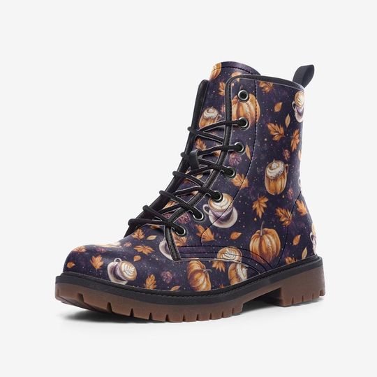 Enchanting Autumn Vegan Combat Boots – Leather Boots