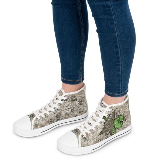 funny character Distressed Women's High Top Sneakers