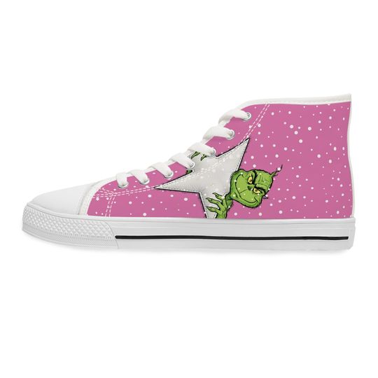 funny character Women's High Top Pink Sneakers