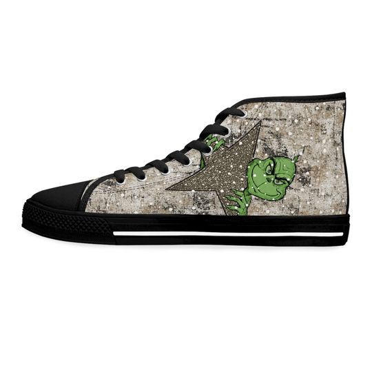 funny character Distressed Women's High Top Sneakers