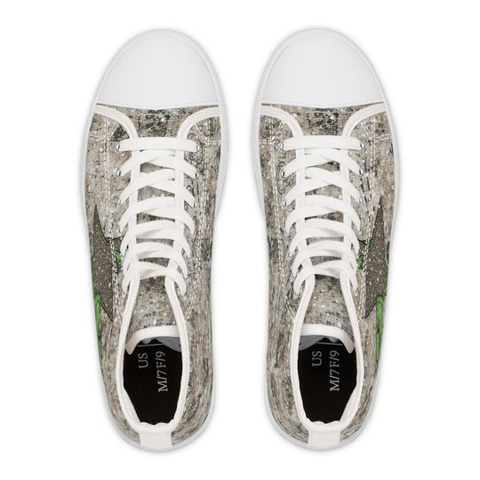 funny character Distressed Women's High Top Sneakers