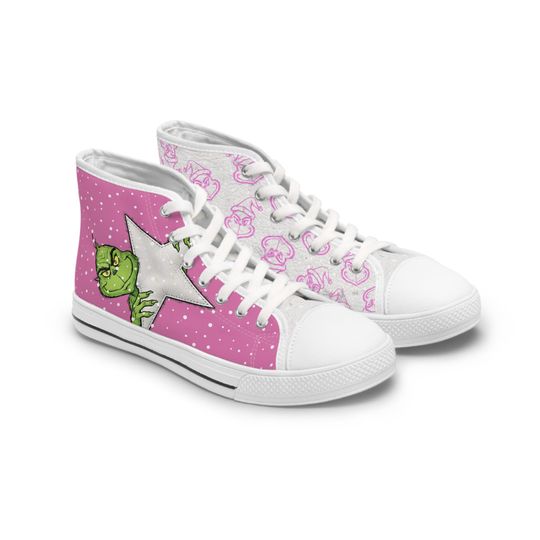 funny character Women's High Top Pink Sneakers