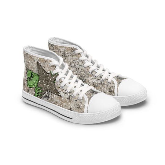 funny character Distressed Women's High Top Sneakers