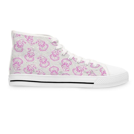 funny character Women's High Top Pink Sneakers