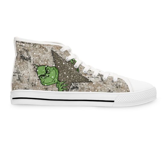 funny character Distressed Women's High Top Sneakers