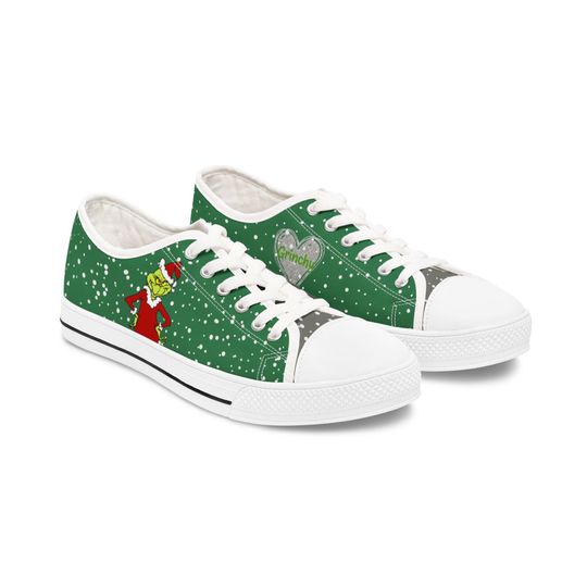 funny character Christmas Sneakers: Women's Holiday Low Top Shoes