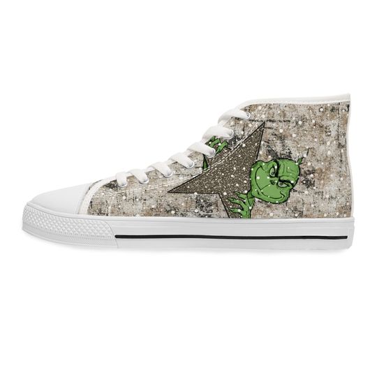 funny character Distressed Women's High Top Sneakers