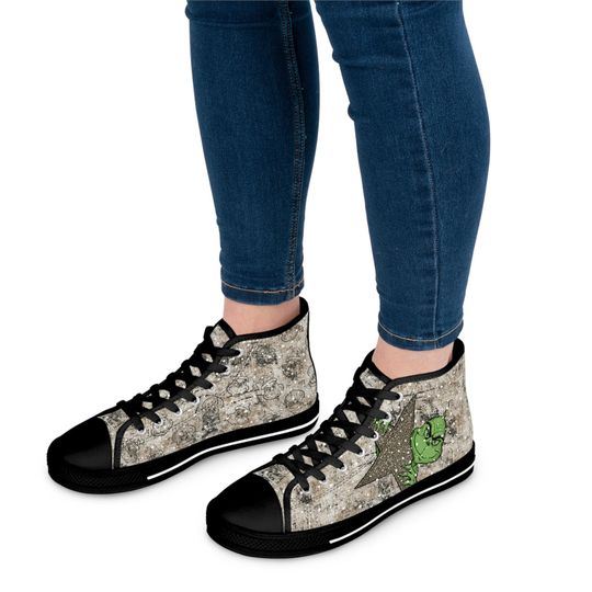 funny character Distressed Women's High Top Sneakers
