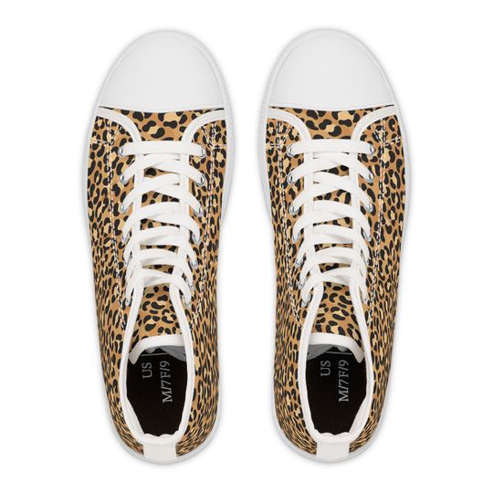 Leopard Print Women's High Top Sneakers
