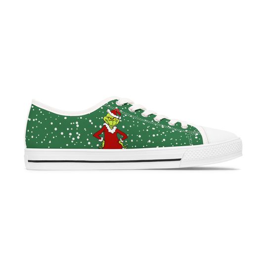 funny character Christmas Sneakers: Women's Holiday Low Top Shoes