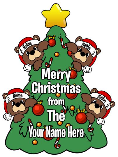 Custom Christmas Bears Yard Sign