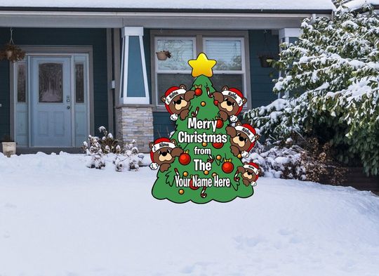 Custom Christmas Bears Yard Sign