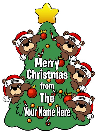 Custom Christmas Bears Yard Sign