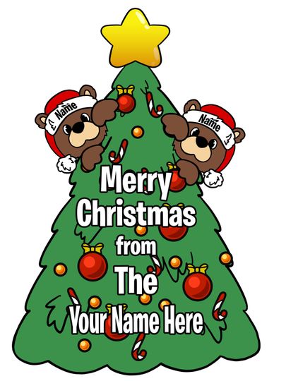 Custom Christmas Bears Yard Sign