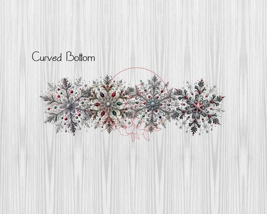 Snowflake Tumbler Wrap: Christmas 40oz Sublimation Design