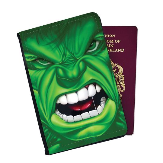 Stylish Faux Leather Passport Cover - Travel Accessories Gift - Marvel Avengers Incredible Hulk