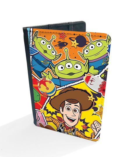 Stylish Faux Leather Passport Cover - Travel Accessories Gift - Disney Toy Story Woody Buzz Lightyear and Friends