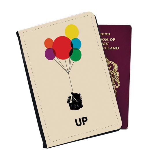 Personalised Passport Cover With Your Name - Disney Up House Balloons Carl and Ellie