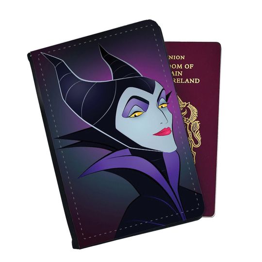 Stylish Faux Leather Passport Cover  - Disney Maleficent Christmas Gift