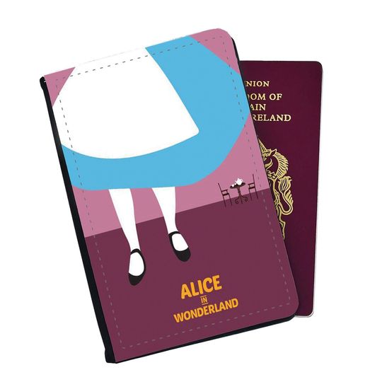 Disney Alice In Wonderland Passport Cover, Travel Accessories Gift for Men, Women, Kids