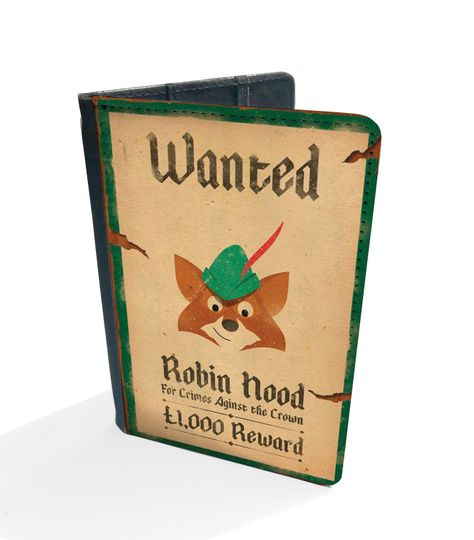 Disney Robin Hood Sherwood Forest Leather Passport Cover, Travel Accessories Gift