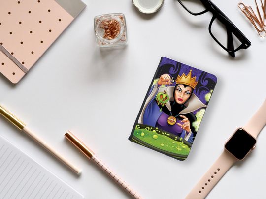 Leather Passport Cover, Maleficent, Evil Queen