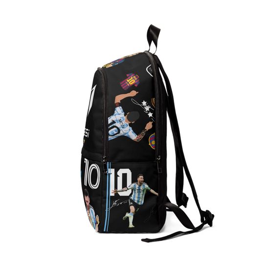 Messi School Backpack Black, Soccer Backpack, Soccer Fan Gift, Travel Pack
