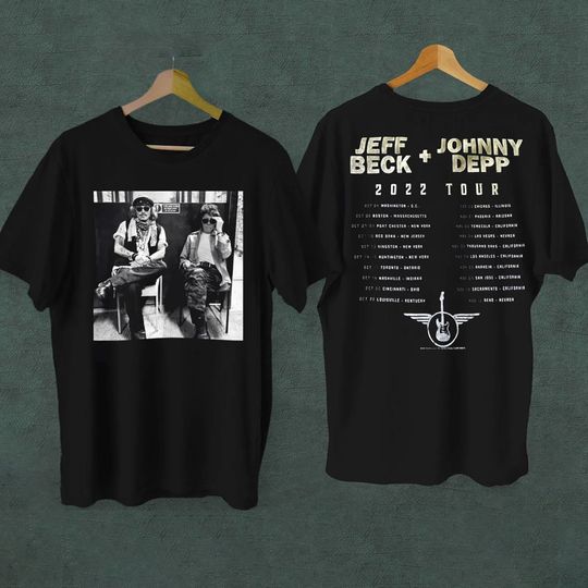 Jeff Beck and Johnny Depp 2022 Tour Shirt