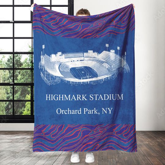 Highmark Stadium Stadium Blanket, Buffalo Bills Football Zebra Print Blanket