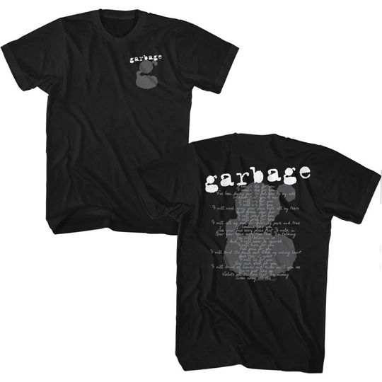 Garbage #1 Crush Lyrics Black Adult T-Shirt
