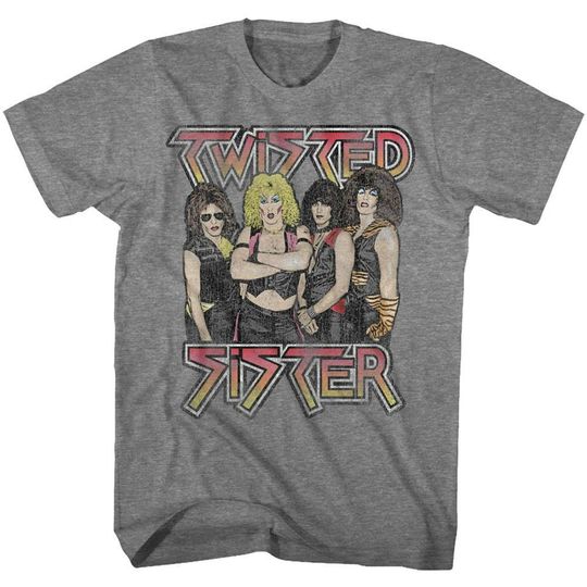 Twisted Sister Twisted Sister Graphite Heather Adult T-Shirt