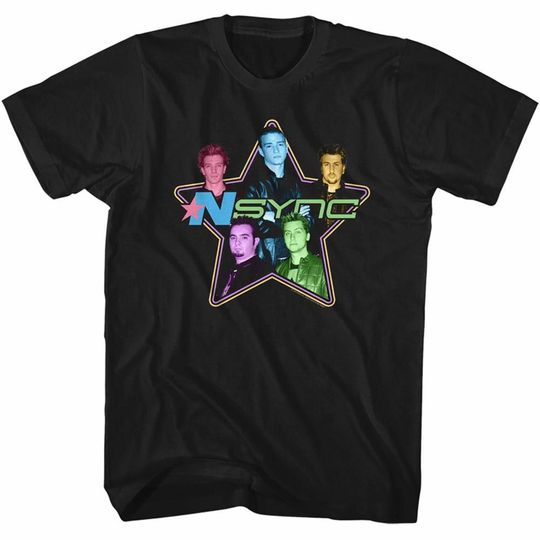 NSYNC Star Colors  Adult T-Shirt