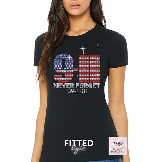 9-11 Rhinestone Shirt | Twin Towers Shirt