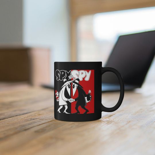 Spy vs Spy Black Coffee Mug