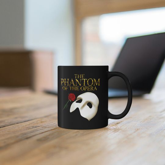 The Phantom of the Opera Broadway Musical Logo 11oz Black Mug