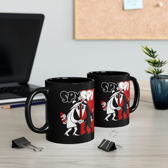 Spy vs Spy Black Coffee Mug