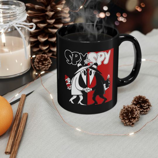 Spy vs Spy Black Coffee Mug