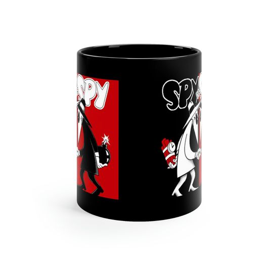 Spy vs Spy Black Coffee Mug