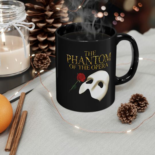 The Phantom of the Opera Broadway Musical Logo 11oz Black Mug