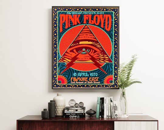 Pink Floyd Poster, Vintage Music Poster, Rock Poster, Vintage Pink floyd Rock Poster, Festival Poster