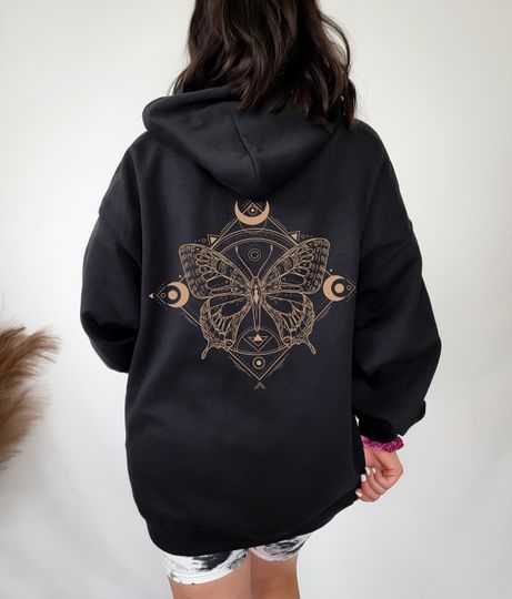 Mystical Butterfly Hoodie Dark Academia